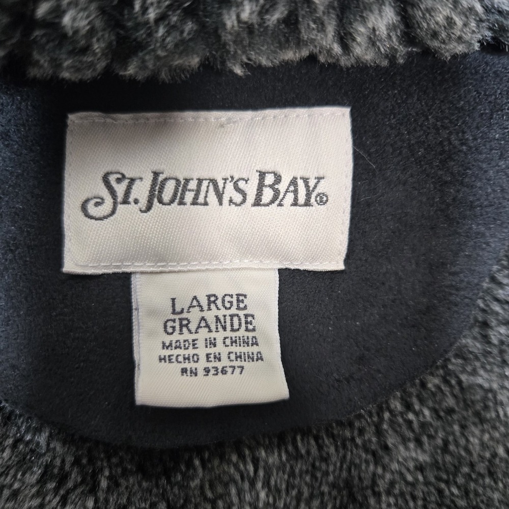 ST. JOHN'S BAY‎ WOMENS BROWN THICK FAUX SUEDE PARKA FAUX FUR LINED JACKET COAT L - Picture 2 of 12